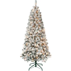 Clearance National Tree Company 6 ft. Pre-Lit Acacia Slim Tree with Clear Lights