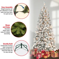 Clearance National Tree Company 6 ft. Pre-Lit Acacia Slim Tree with Clear Lights