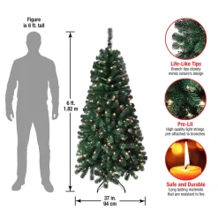 Clearance National Tree Company 6 ft. Pre-Lit Acacia Tree with Clear Lights