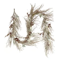 Discount National Tree Company 9 ft. Pre-Lit Alpine Snowy Garland with LED Lights