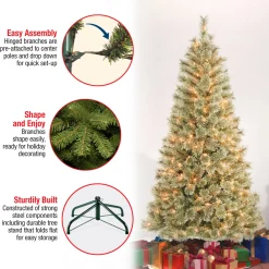 Online National Tree Company 6 ft. Pre-Lit Arcadia Pine Cashmere with Clear Lights