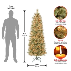 New National Tree Company 6 ft. Pre-Lit Arcadia Pine Cashmere Slim Tree with Clear Lights