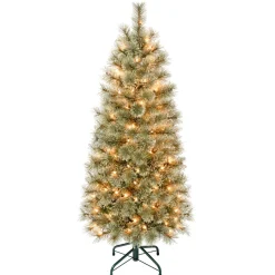 National Tree Company 4.5 ft. Pre-Lit Arcadia Pine Cashmere Slim Tree with Clear Lights