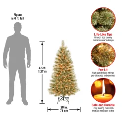 Sale National Tree Company 4.5 ft. Pre-Lit Arcadia Pine Cashmere Tree with Clear Lights