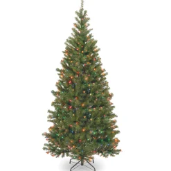 Hot National Tree Company 6 ft. Pre-Lit Aspen Spruce Slim Tree with Multicolor Lights
