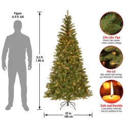 Clearance National Tree Company 6.5 ft. Pre-Lit Aspen Spruce Slim Tree with Clear Lights