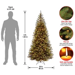 Best National Tree Company 6 ft. Pre-Lit Aspen Spruce Slim Tree with Clear Lights