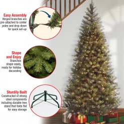Best National Tree Company 6 ft. Pre-Lit Aspen Spruce Slim Tree with Clear Lights