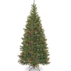 Online National Tree Company 7.5 ft. Pre-Lit Aspen Spruce Slim Tree with Multicolor Lights