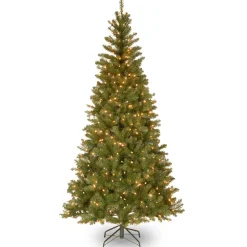 Clearance National Tree Company 7.5 ft. Pre-Lit Aspen Spruce Slim Tree with Clear Lights