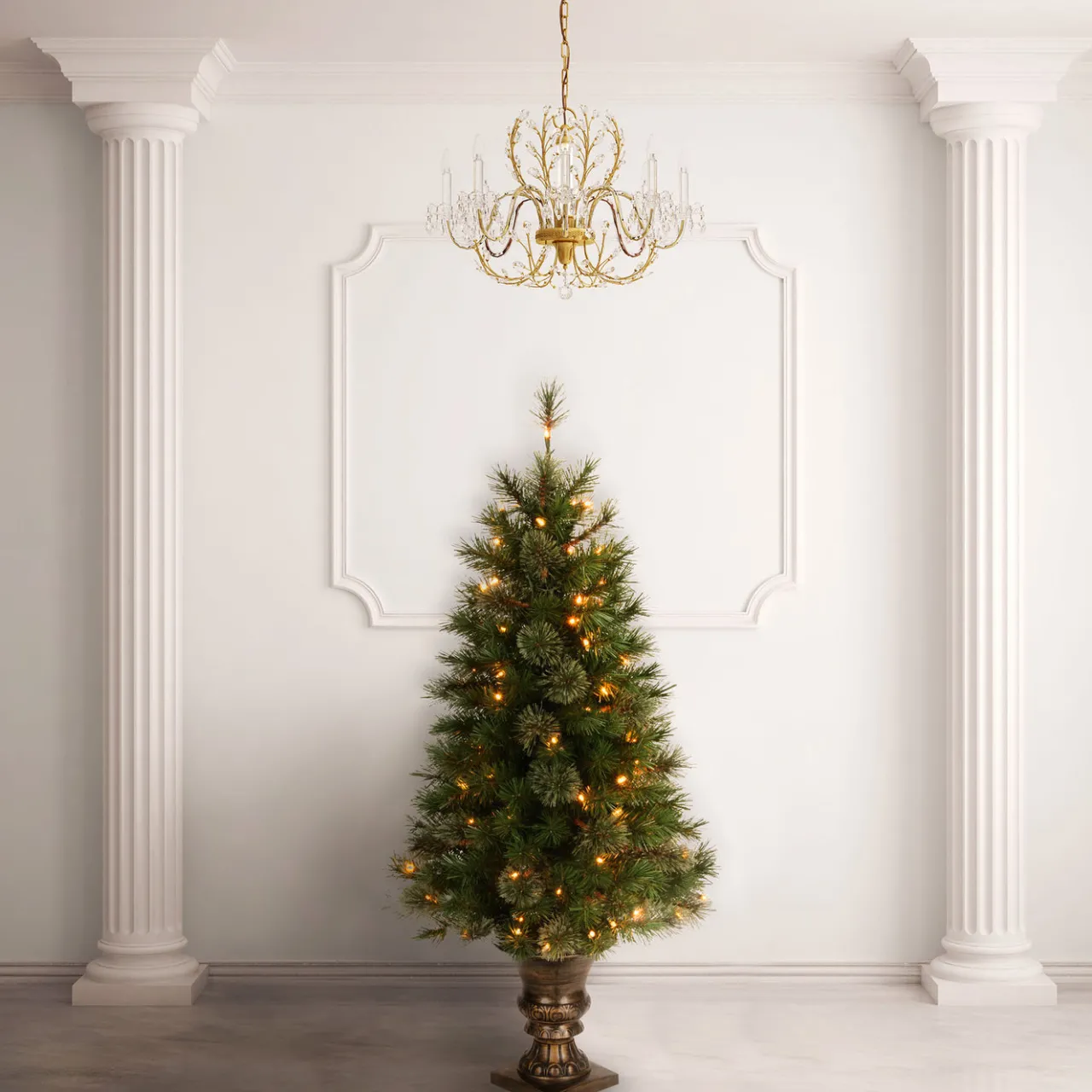 Best National Tree Company 4 ft. Pre-Lit Atlanta Spruce Tree with Clear Lights