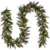 Online National Tree Company 9 ft. Pre-Lit Bristle Berry Pine Garland with LED Lights