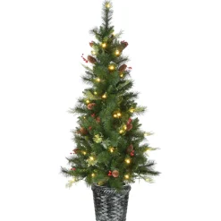 Hot National Tree Company 5 ft. Pre-Lit Buzzard Pine Slim Tree with LED Lights