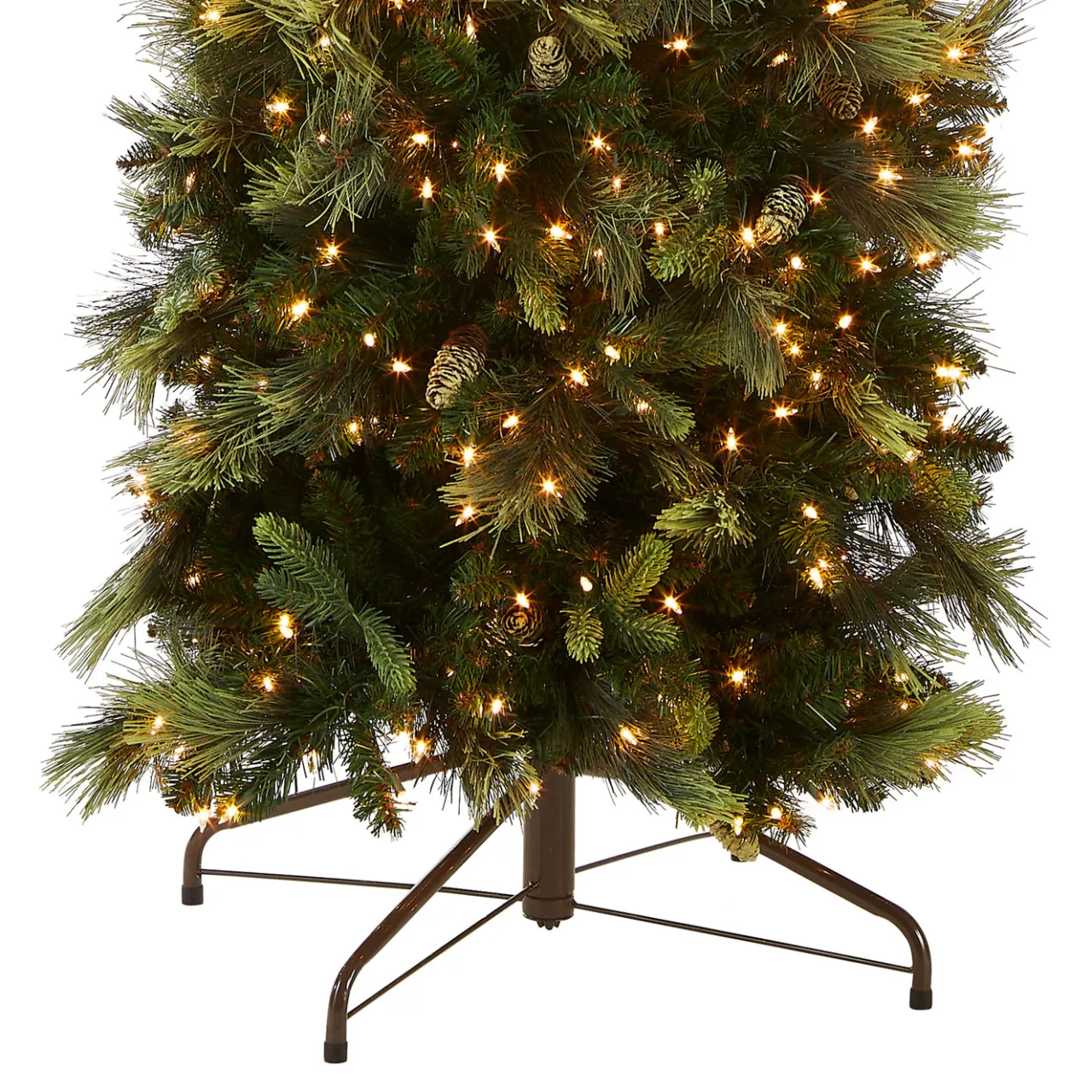 New National Tree Company 9 ft. Pre-Lit Carolina Pine Slim Tree with Clear Lights