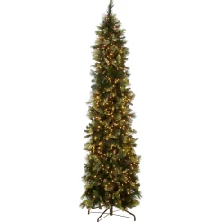 New National Tree Company 9 ft. Pre-Lit Carolina Pine Slim Tree with Clear Lights