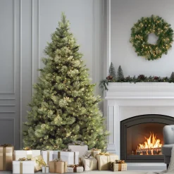 Sale National Tree Company 7 ft. Pre-Lit Carolina Pine Tree with Clear Lights