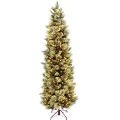 National Tree Company 7.5 ft. Pre-Lit Carolina Pine Slim Tree with Clear Lights