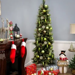 National Tree Company 7.5 ft. Pre-Lit Carolina Pine Slim Tree with Clear Lights