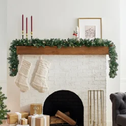 Clearance National Tree Company 9 ft. Pre-Lit Carolina Pine Garland with LED Lights