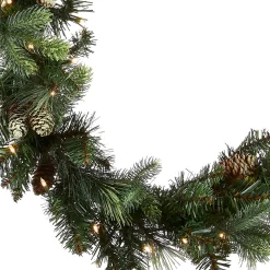 Clearance National Tree Company 9 ft. Pre-Lit Carolina Pine Garland with LED Lights