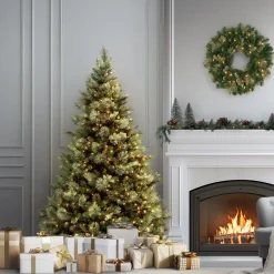 Sale National Tree Company 6.5 ft. Pre-Lit Carolina Pine Tree with Clear Lights