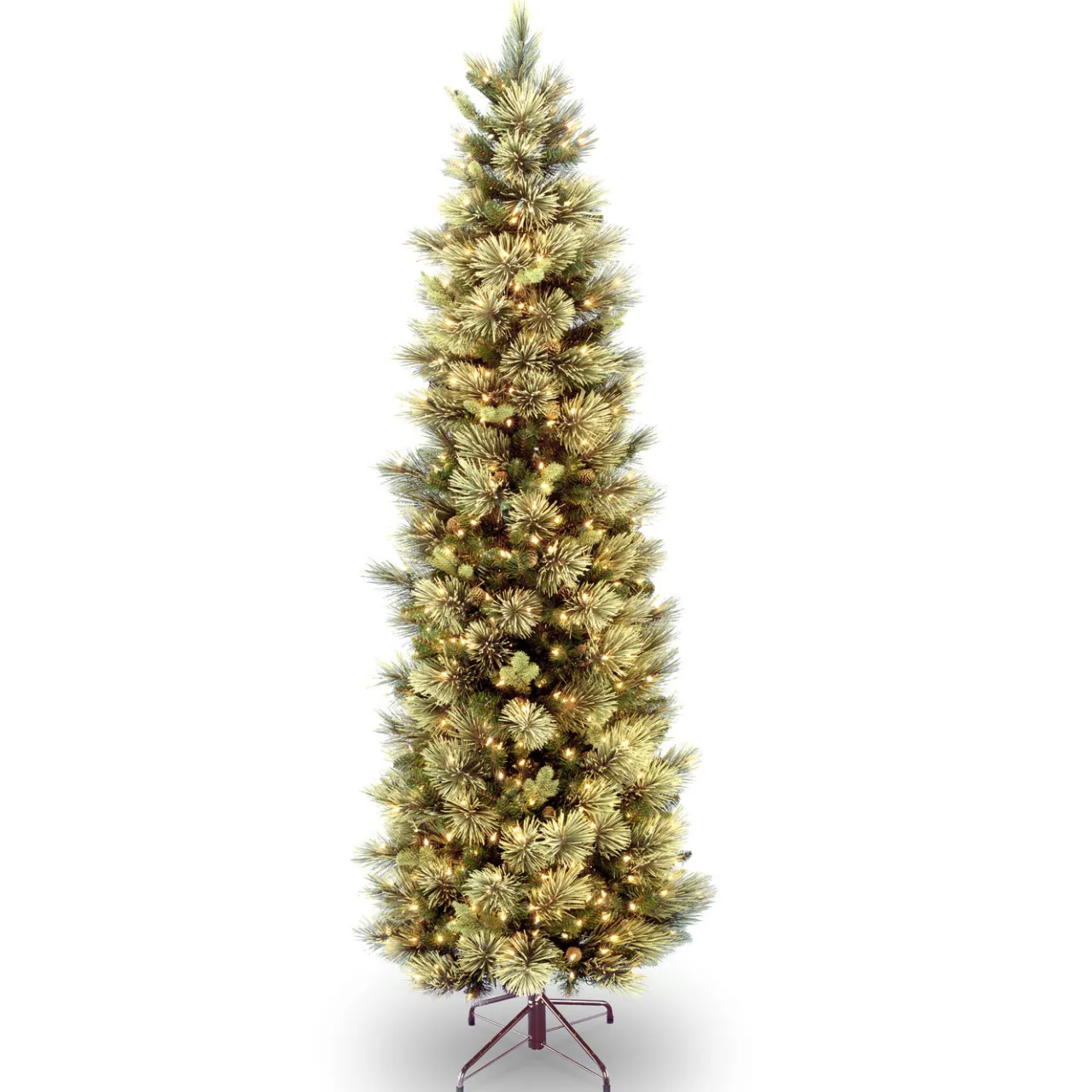 Clearance National Tree Company 7 ft. Pre-Lit Carolina Pine Slim Tree with Clear Lights