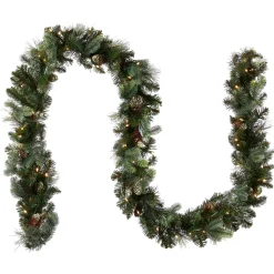 New National Tree Company 9 ft. Pre-Lit Carolina Pine Garland with Clear Lights
