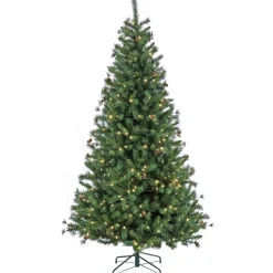 Online National Tree Company 7.5 ft. Pre-Lit Cedar Spruce Tree with LED Lights
