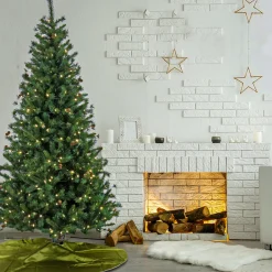 Online National Tree Company 7.5 ft. Pre-Lit Cedar Spruce Tree with LED Lights