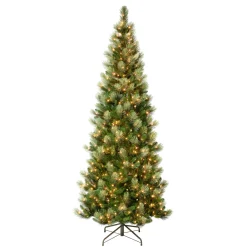 Online National Tree Company 9 ft. Pre-Lit Charleston Pine Slim Tree with Clear Lights
