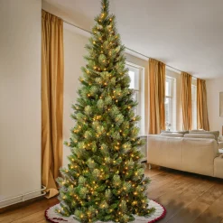 Online National Tree Company 9 ft. Pre-Lit Charleston Pine Slim Tree with Clear Lights