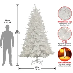 Hot National Tree Company 9 ft. Pre-Lit Christmas by the Sea Coral Tree with Warm White LED Lights