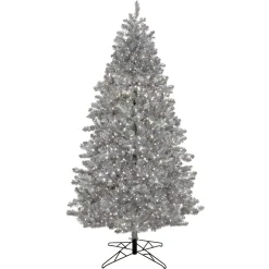Sale National Tree Company 7.5 ft. Pre-Lit Christmas Matt Silver Metallic Tree