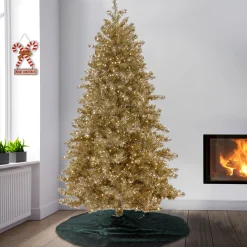 Online National Tree Company 7.5 ft. Pre-Lit Christmas Platinum Metallic Tree