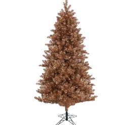 Online National Tree Company 7.5 ft. Pre-Lit Christmas Rose Gold Metallic Tree