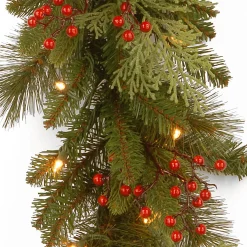 Clearance National Tree Company 9 ft. Pre-Lit Classical Collection Garland with Clear Lights