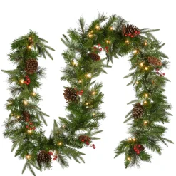 Outlet National Tree Company 9 ft. Pre-Lit Colonial Fir Garland with Clear Lights