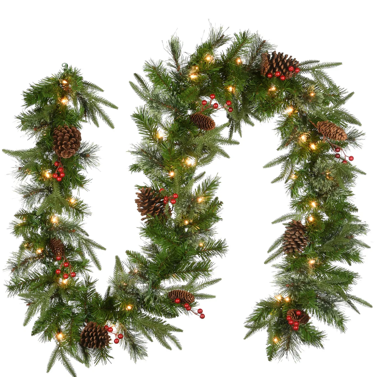 Outlet National Tree Company 9 ft. Pre-Lit Colonial Fir Garland with Clear Lights
