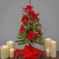 Discount National Tree Company 3 ft. Pre-Lit Colonial Pencil Slim Tree with Clear Lights