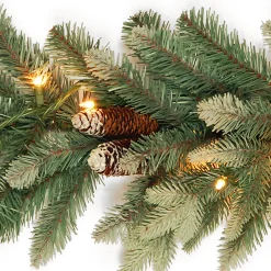 Sale National Tree Company 9 ft. Pre-Lit Copenhagen Spruce Garland with Clear Lights, Plug-In