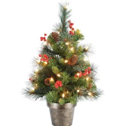 Hot National Tree Company 2 ft. Pre-Lit Crestwood Spruce Tree with Clear Lights