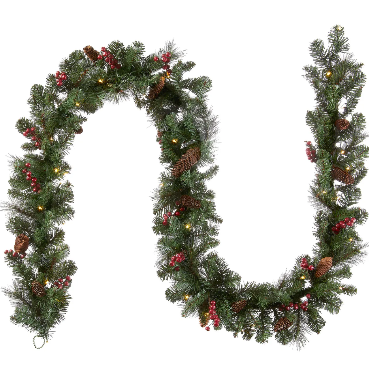 Clearance National Tree Company 9 ft. Pre-Lit Crestwood Spruce Garland with Clear Lights