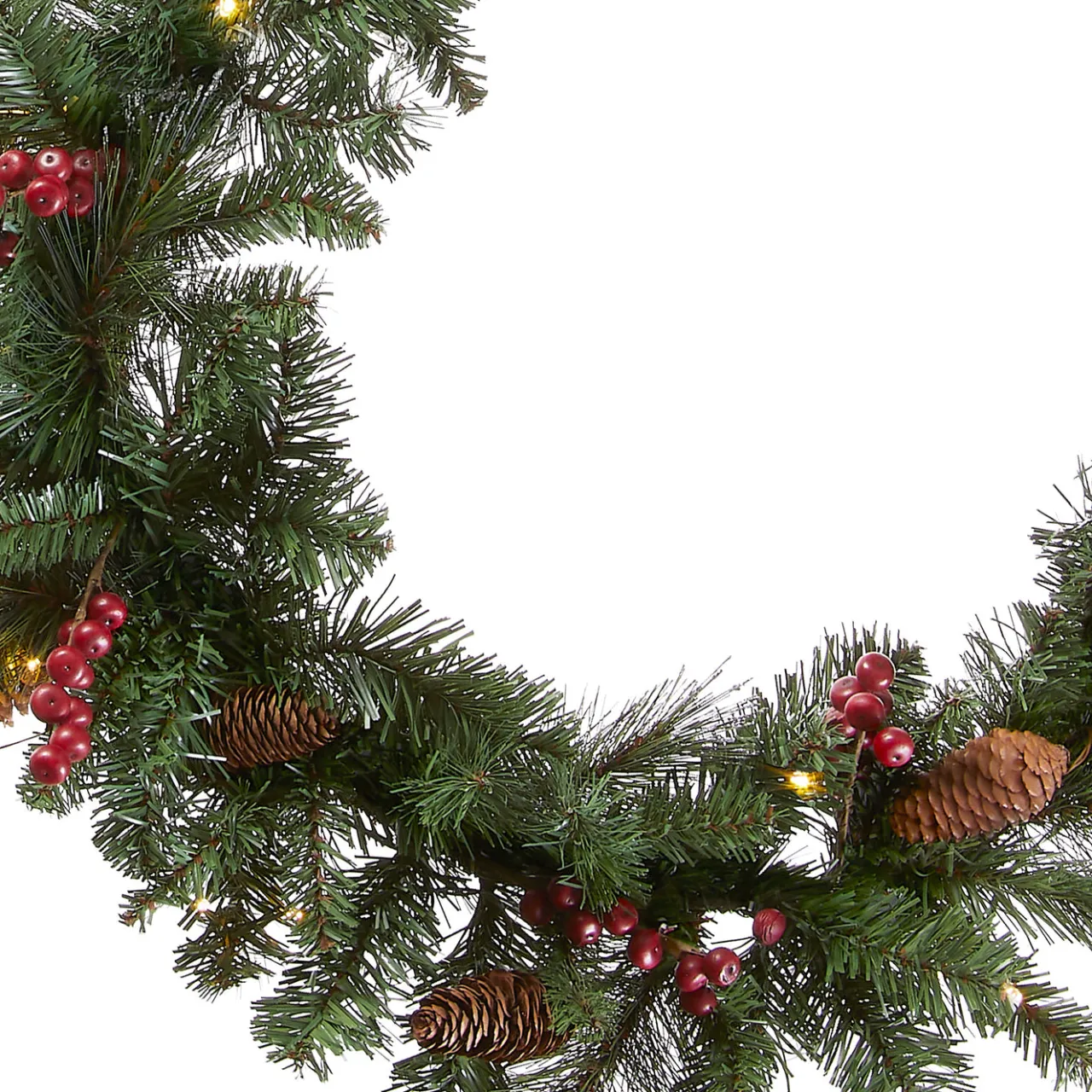 Clearance National Tree Company 9 ft. Pre-Lit Crestwood Spruce Garland with Clear Lights