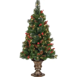 New National Tree Company 4 ft. Pre-Lit Crestwood Spruce Tree with Clear Lights