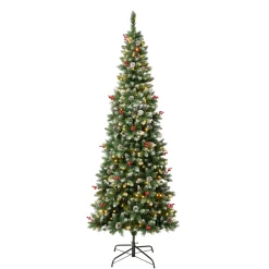 Hot National Tree Company 7.5 ft. Pre-Lit Cullen Slim Tree with Warm White LED Lights