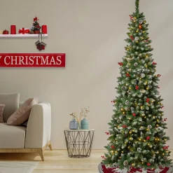 Hot National Tree Company 7.5 ft. Pre-Lit Cullen Slim Tree with Warm White LED Lights