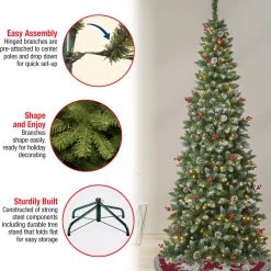 Hot National Tree Company 7.5 ft. Pre-Lit Cullen Slim Tree with Warm White LED Lights