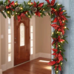 Outlet National Tree Company 9 ft. Pre-Lit Decorative Collection Garland with Clear Lights