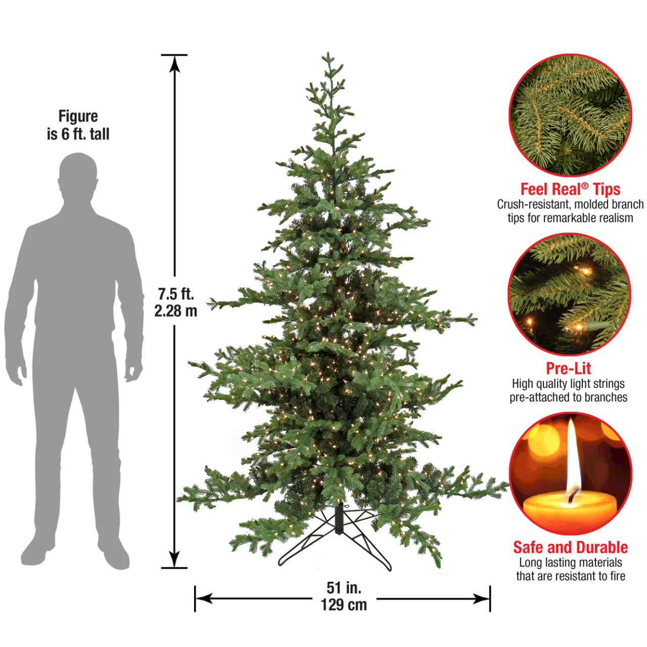 Clearance National Tree Company 7.5 ft. Pre-Lit Decorator Tree