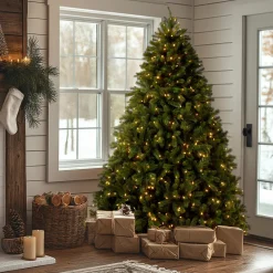 Best National Tree Company 7.5 ft. Pre-Lit Deluxe Downswept Douglas Fir Tree with PowerConnect Dual Color LED Lights